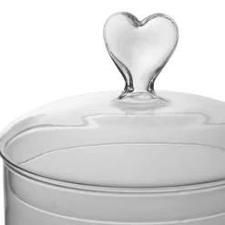 Fabrique de Styles Bonbonnières, Cloches Et Coupes>Bocal en verre coeur papille Transparent