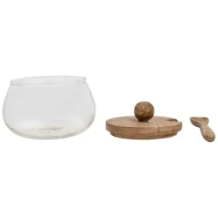 Fabrique de Styles Pots Et Bocaux>Bocal en verre et manguier - Duo Naturel