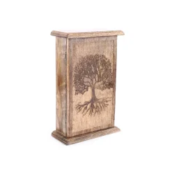 Fabrique de Styles Déco À Suspendre Et Adhésive>Boite à cles arbre de vie en bois 18x7.5xh28cm Naturel