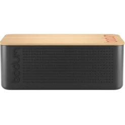 Fabrique de Styles Boîtes>Boite à pain avec couvercle en bambou - Bistro Noir