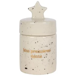 Fabrique de Styles Déco>Boite a dent bonheur en grès d4cm - Bonne Etoile Blanc