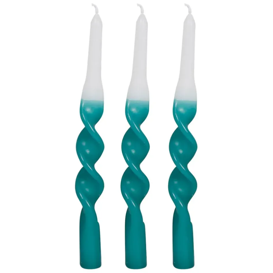 Fabrique de Styles Bougies Parfumées>Boite de 3 bougies chandelle 50g - Torsade Vert
