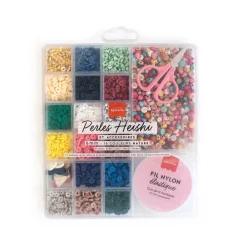 Fabrique de Styles Loisirs Créatifs>Boite de 16 couleurs nature de perles heishi 6 mm et accessoires Multicolore
