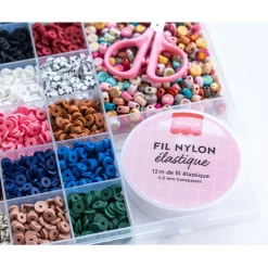 Fabrique de Styles Loisirs Créatifs>Boite de 16 couleurs nature de perles heishi 6 mm et accessoires Multicolore