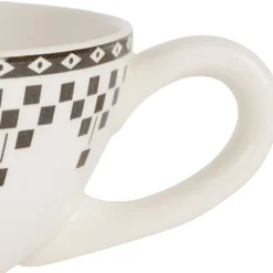 Fabrique de Styles Bols Et Coupelles>Bol avec anse en faïence 45cl - Damier Anthracite