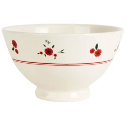 Fabrique de Styles Bols Et Coupelles>Bol en faience 75cl - Paquerette Rouge