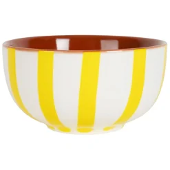Fabrique de Styles Bols Et Coupelles>Bol en grès rayé jaune et blanc 35cl - Alaria Blanc, Jaune
