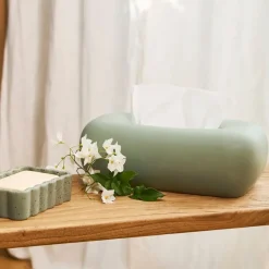 Fabrique de Styles Petits Objets Déco>Boîte à mouchoir en grès - Klosen Sauge