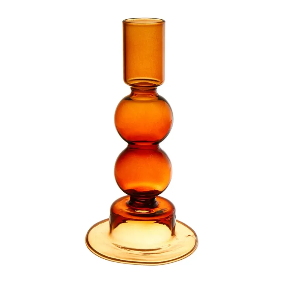 Fabrique de Styles Photophores, Bougeoirs Et Lanternes>Bougeoir Aria D7.5Xh15.5cm Ambre