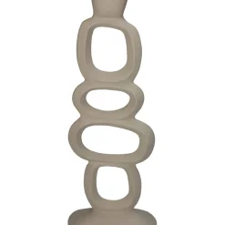 Fabrique de Styles Photophores, Bougeoirs Et Lanternes>Bougeoir en aluminium 15x7xh37cm Ivoire