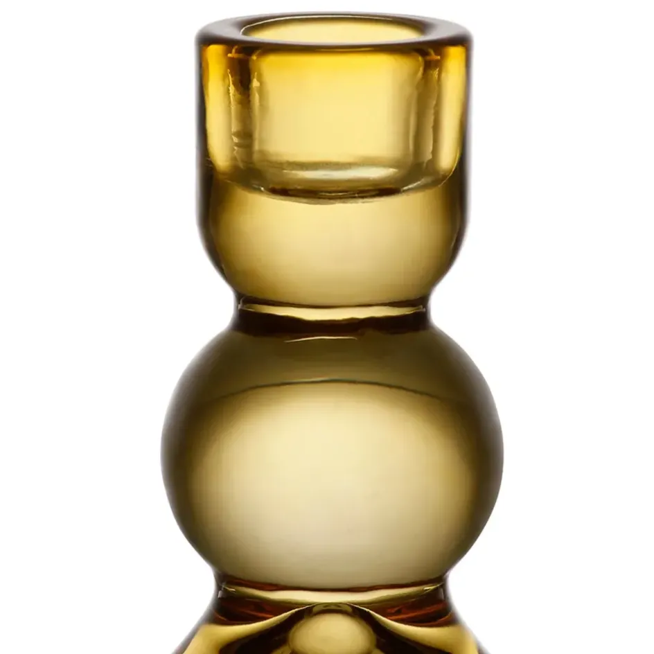 Fabrique de Styles Photophores, Bougeoirs Et Lanternes>Bougeoir en verre h10cm - Alphe Ambre