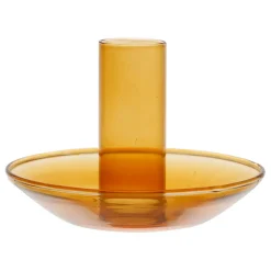 Fabrique de Styles Photophores, Bougeoirs Et Lanternes>Bougeoir en verre d10xh8cm - Funny Ambre