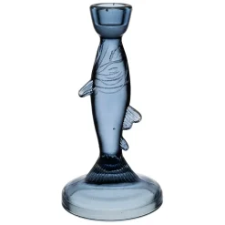 Fabrique de Styles Photophores, Bougeoirs Et Lanternes>Bougeoir poisson en verre h20cm - Oanez Bleu