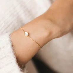 Fabrique de Styles Bougies Parfumées>Bougie Bijou Bracelet Or pierre Nacre lavande boisé 50h Blanc