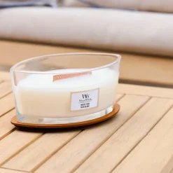 Fabrique de Styles Bougies Parfumées>Bougie ellipse parfumée Teck Blanc