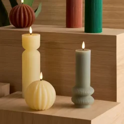 Fabrique de Styles Déco Lumineuse>Bougie led boule h12cm Ivoire