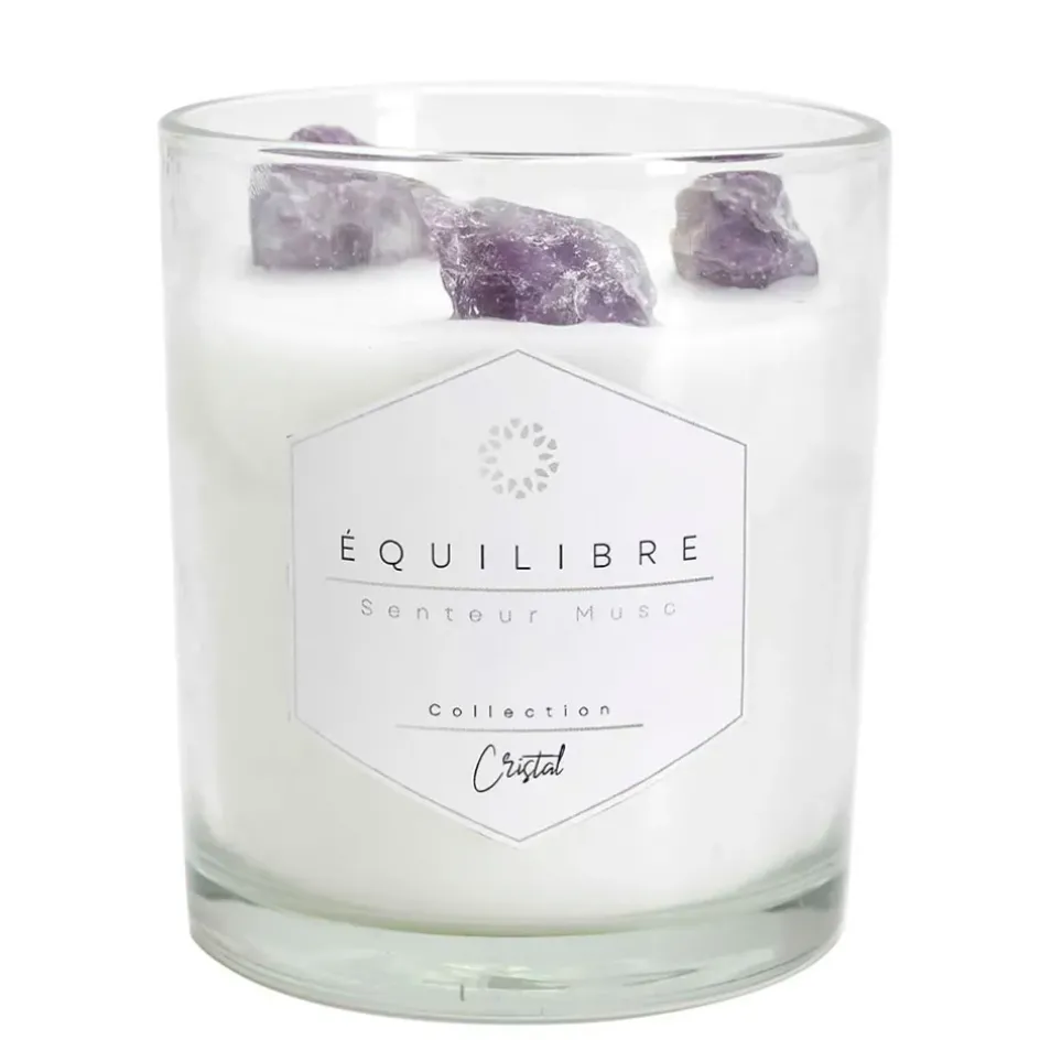 Fabrique de Styles Bougies Parfumées>Bougie parfumée Musc avec pierre 35h Multicolore