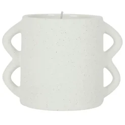 Fabrique de Styles Bougies Parfumées>Bougie senteur flora en grès Blanc cassé