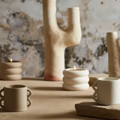 Fabrique de Styles Bougies Parfumées>Bougie senteur sunset en grès Beige