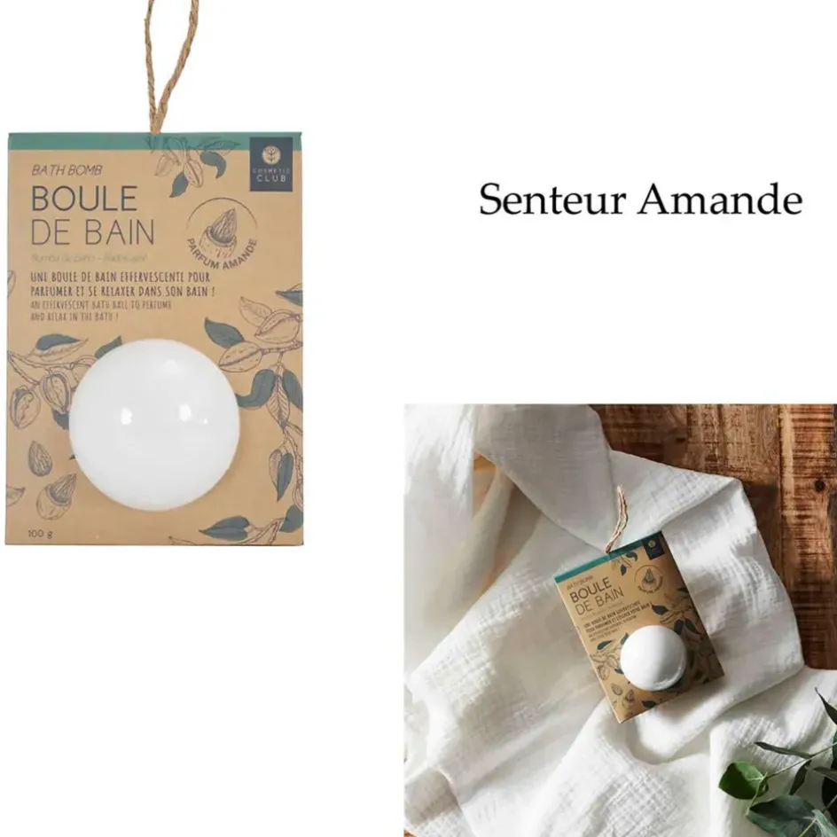 Fabrique de Styles Soins Du Corps>Boule de bain amande 100g Blanc
