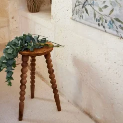 Fabrique de Styles Bouts De Canapé Et Tables D'appoint>Bout de canapé rond en bois recyclé d34cm - Campagne Naturel