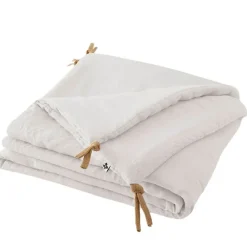 Fabrique de Styles Couvre-lits>Bout de lit en lin lavé 90x200cm - Soline Craie