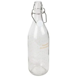 Fabrique de Styles Carafes Et Pichets>Bouteille en verre avec détails 1l - Famille Doré