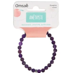 Fabrique de Styles Bijoux Fantaisie>Bracelet améthyste perles rondes 6mm Violet