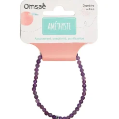 Fabrique de Styles Bijoux Fantaisie>Bracelet améthyste perles rondes 4mm Violet