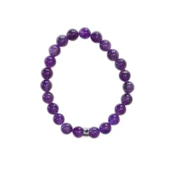 Fabrique de Styles Bijoux Fantaisie>Bracelet améthyste perles rondes 8mm Violet