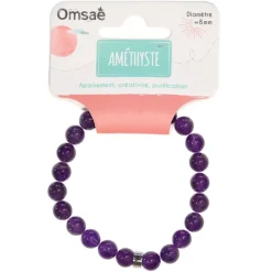 Fabrique de Styles Bijoux Fantaisie>Bracelet améthyste perles rondes 8mm Violet