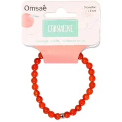 Fabrique de Styles Bijoux Fantaisie>Bracelet cornaline perles rondes 6mm Rouge