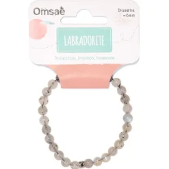 Fabrique de Styles Bijoux Fantaisie>Bracelet labradorite perles rondes 6mm Beige
