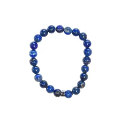 Fabrique de Styles Bijoux Fantaisie>Bracelet lapis lazuli perles rondes 8mm Bleu