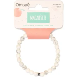 Fabrique de Styles Bijoux Fantaisie>Bracelet magnésite perles rondes 6mm Blanc
