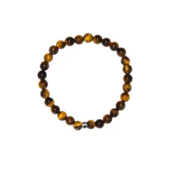 Fabrique de Styles Bijoux Fantaisie>Bracelet oeil de tigre perles rondes 6mm Marron