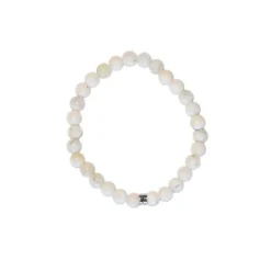 Fabrique de Styles Bijoux Fantaisie>Bracelet pierre de lune perles rondes 6mm Beige