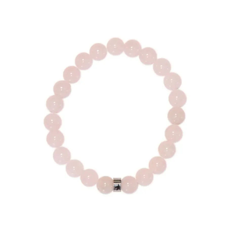 Fabrique de Styles Bijoux Fantaisie>Bracelet quartz perles rondes 8mm Rose