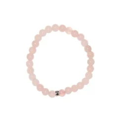 Fabrique de Styles Bijoux Fantaisie>Bracelet quartz perles rondes 6mm Rose