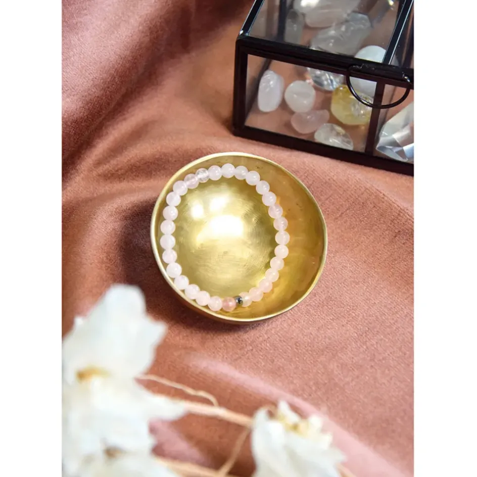 Fabrique de Styles Bijoux Fantaisie>Bracelet quartz perles rondes 6mm Rose