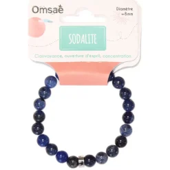 Fabrique de Styles Bijoux Fantaisie>Bracelet sodalite perles rondes 8mm Bleu
