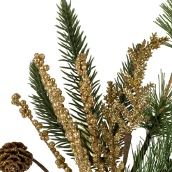 Fabrique de Styles Fleurs Et Plantes Artificielles>Branchage doré et vert h32cm - Alfe Doré, Vert