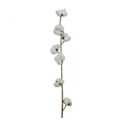 Fabrique de Styles Fleurs Et Plantes Artificielles>Branche fleur de coton en plastique h100cm Blanc