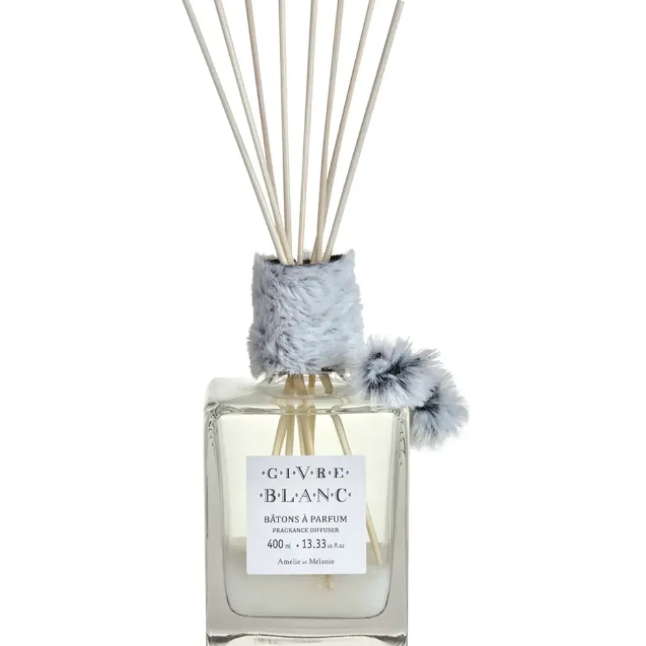 Fabrique de Styles Bouquets Parfumés>Bâton à parfum bergamote, rose, héliotrope 400 ml - Givre blanc Blanc, Gris