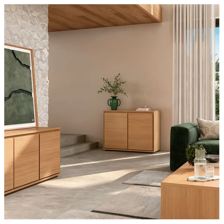 Fabrique de Styles Buffets Et Vitrines>Buffer 2 portes en chêne - Hazo Naturel