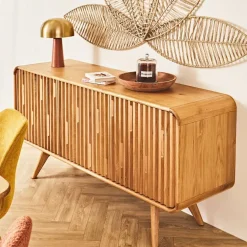 Fabrique de Styles Buffets Et Vitrines>Buffet 3 portes en chêne naturel L165cm - Sublime Miel