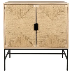 Fabrique de Styles Buffets Et Vitrines>Buffet 2 portes en naturel et noir h90cm - Kenda Naturel, Noir