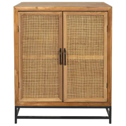 Fabrique de Styles Buffets Et Vitrines>Buffet bas en sapin et bambou L80cm - Tamba Naturel