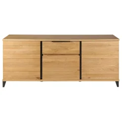 Fabrique de Styles Buffets Et Vitrines>Buffet enfilade chêne massif 3 portes et tiroir - Manny Naturel