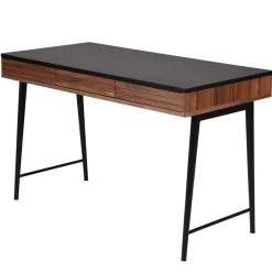 Fabrique de Styles Bureaux>Bureau en noyer et métal noir - Nuna Marron